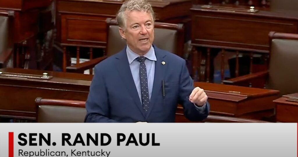 Kentucky Senator Rand Paul speaking on the Senate floor